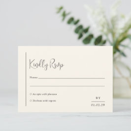Grace Ivory Modern Bröllop OSA Kort