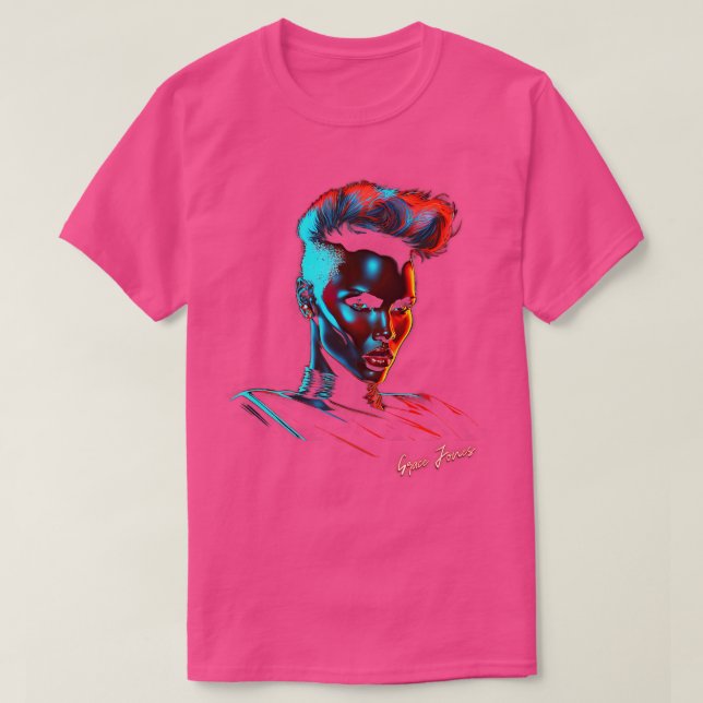 Grace Jones 80-talet Stil Aesthetic Design 1 T Shirt (Design framsida)