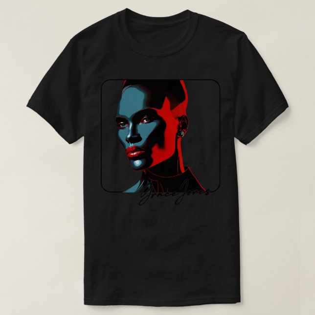 Grace Jones 80-talet Stil Aesthetic Design T Shirt (Design framsida)