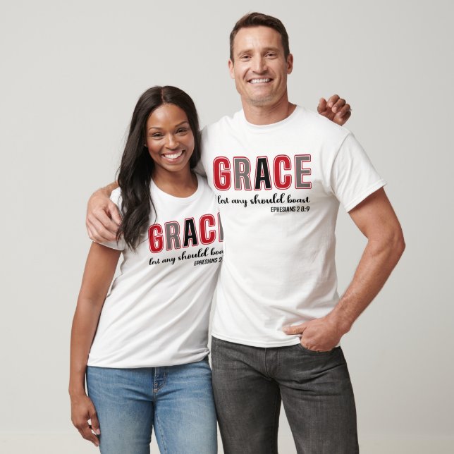 Grace Lest any should Boast Christian T Shirt (Unisex)