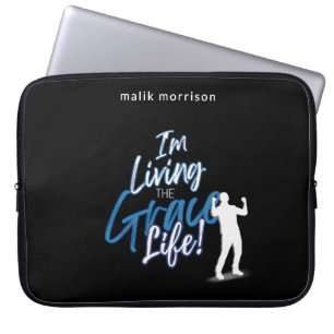 Grace Life Black Modern skript Male Silhouette Laptop Fodral
