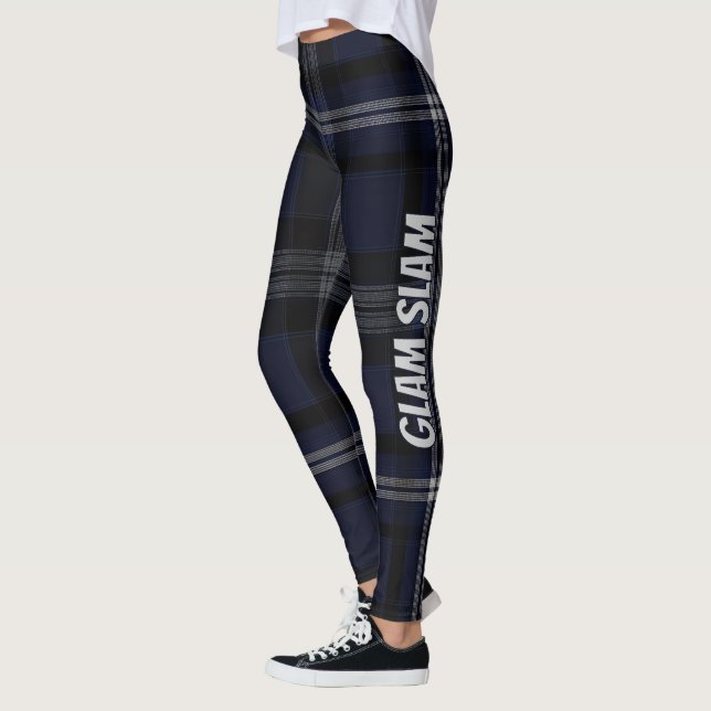Grace Midnight Elegance Luxe Plaid Pattern Vol 26 Leggings (Vänster)
