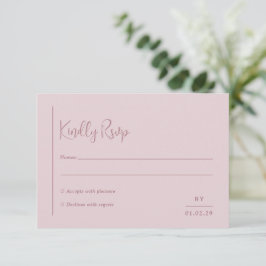 Grace Muted Rosa Modern Bröllop OSA Kort