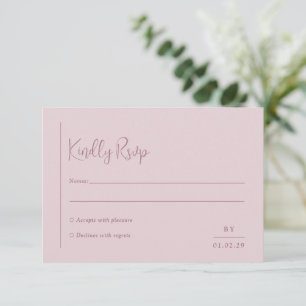 Grace Muted Rosa Modern Bröllop OSA Kort