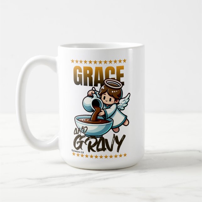 Grace och Gravy - Ephesian 2:8 Kaffemugg (Vänster)
