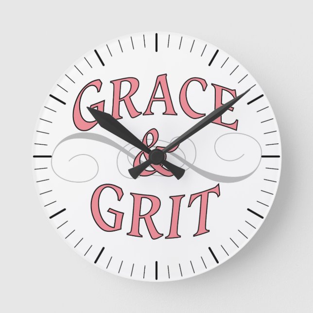 Grace och Grit-flickmakt Rund Klocka (Framsida)