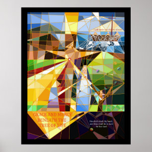 Grace och Mercy Livets träd Christian art Poster