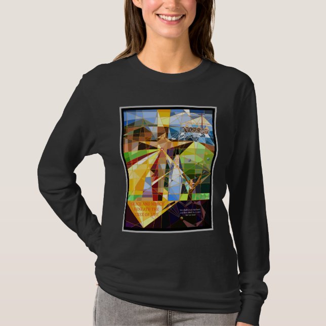 Grace och Mercy Livets träd Christian art T Shirt (Framsida)