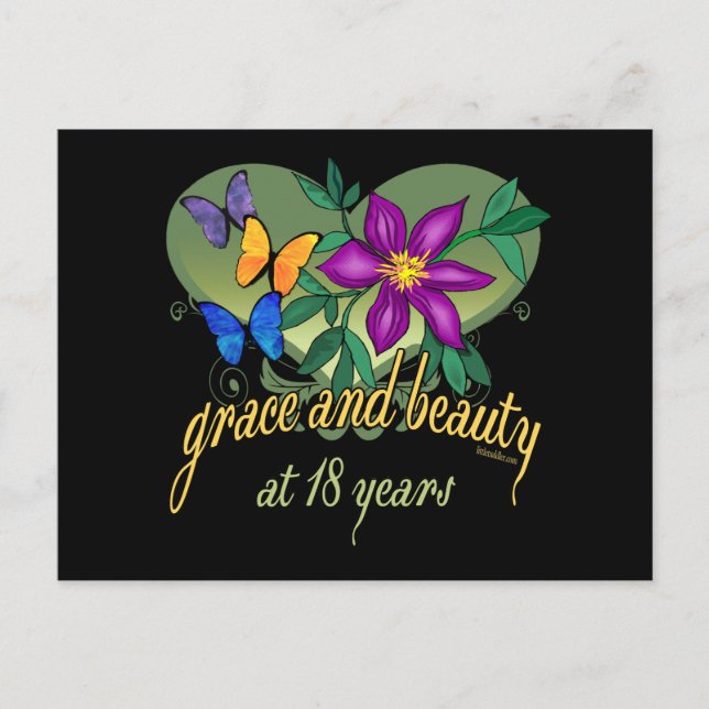 Grace och skönhet efter 18 år vykort (Framsida)