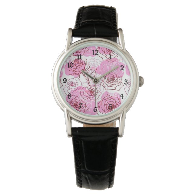 Grace och uppskattning Rosa ros Wrist Watch Armbandsur (Framsida)