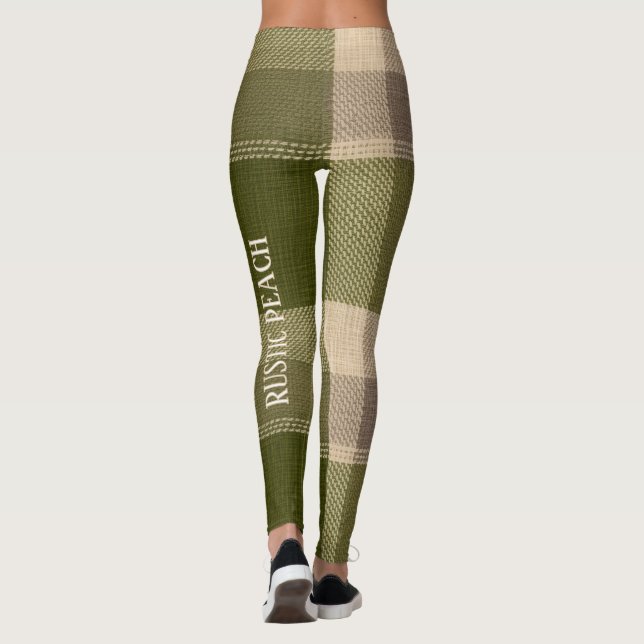 Grace Olive & Wheat Rustic Rutmönster Vol 77 Leggings (Baksida)