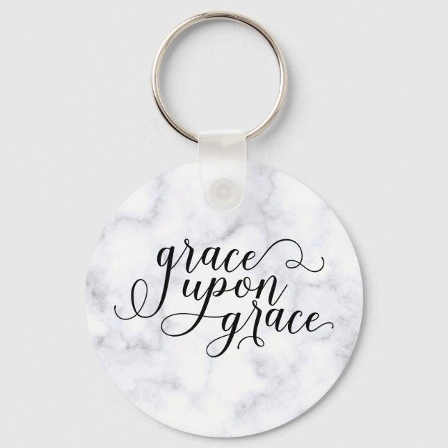 Grace On Grace Christian Quote Encouraging Gift Nyckelring (Framsida)