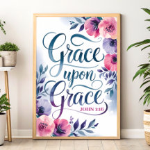 Grace On Grace Christian Wall Art-utskrift