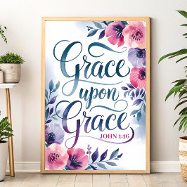 Grace On Grace Christian Wall Art-utskrift Poster