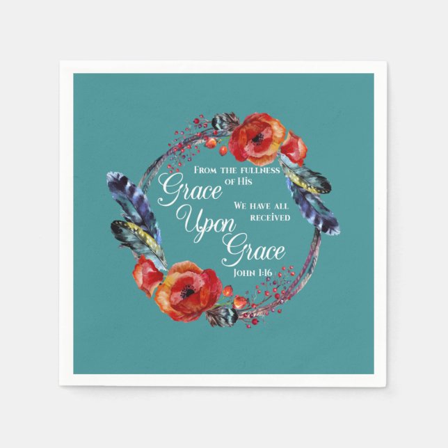 Grace On Grace John 1:16 Scripture Pappersservett (Framsidan)
