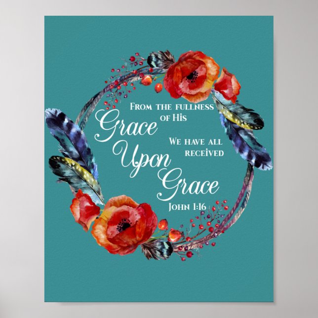 Grace On Grace John 1:16 Scripture Poster (Framsidan)