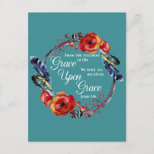 Grace On Grace John 1:16 Scripture Vykort