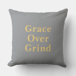 Grace Over Grind Minimalist Quote Grey Kudde