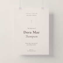 Grace Pink Kors Dopmottagning Välkomstaffisch