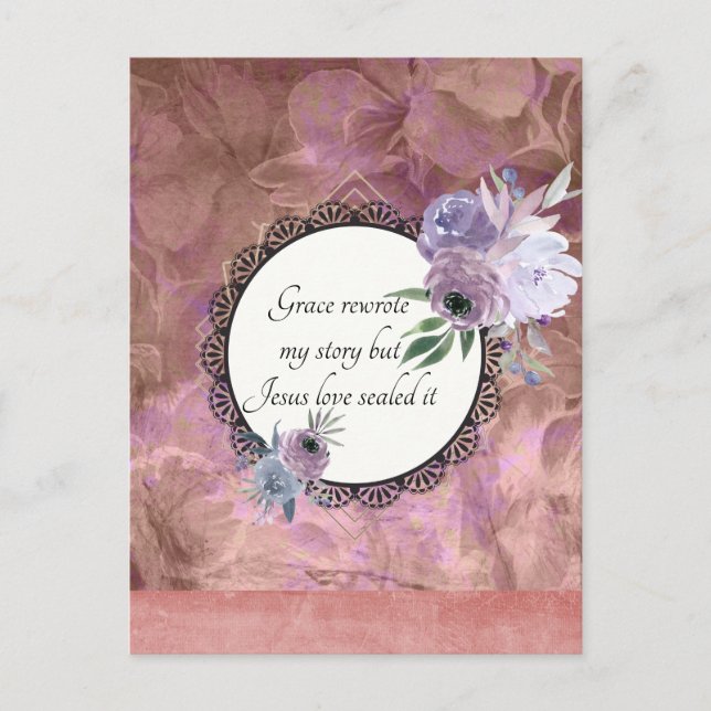 Grace Rewrite My Story Blommigt Tropica Postcard Vykort (Framsida)