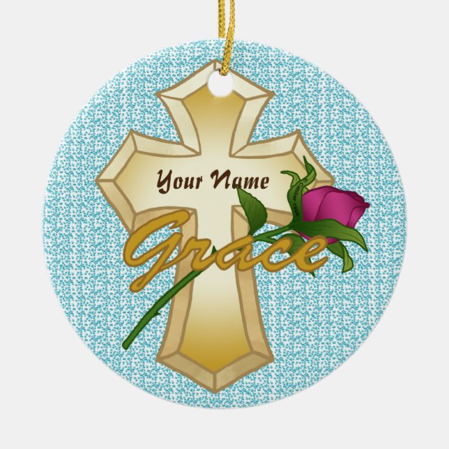 Grace Rose Kristet Kors Ornament  (Framsidan)