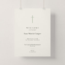 Grace Sage Cross Dopkyrka Välkomstskylt Poster