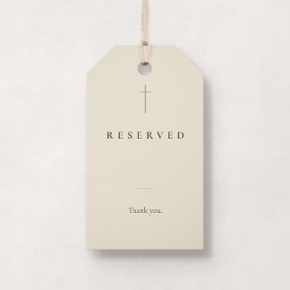 Grace Sage kyrkbänk litet reserverat sittplatsskyl Presentetikett