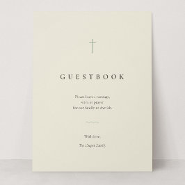 Grace Sage Minimal Kors Gästbok Bordsskylt