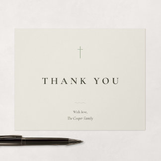 Grace Sage Minimal Kors Religiös Tack Kort