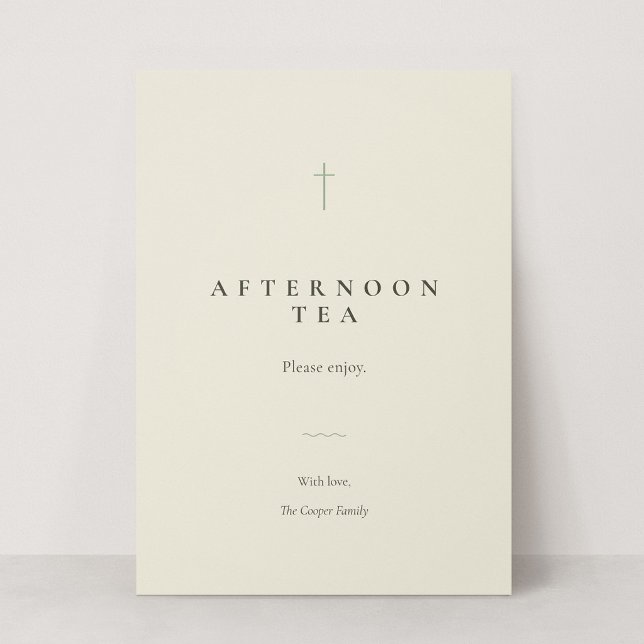 Grace Sage Religiöst Evenemang Mat eller Buffé sky (Grace | Sage - 5x7 Buffet Label Sign (Afternoon Tea Placeholder))