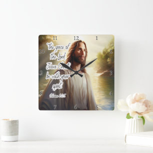 Grace, Spirit, Philemon Fyrkantig Klocka