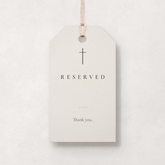 Grace Stone kyrkbänk Liten Reserverad Sittplatseti Presentetikett (Grace | Stone - Small Reserved Seating Church Pew Tag, Front)