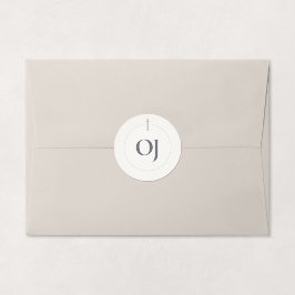 Grace Stone Monogram Kors Runt Klistermärke