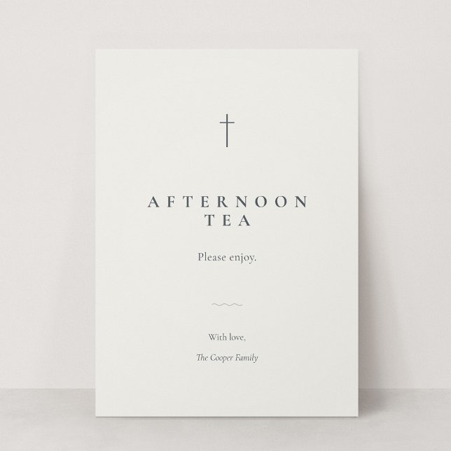Grace Stone Religious Event Mat eller Buffé skylt (Grace | Stone - 5x7 Buffet Label Sign (Afternoon Tea Placeholder))