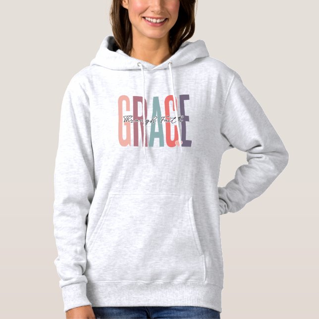 Grace through Faith Boho Christian T Shirt (Framsida)