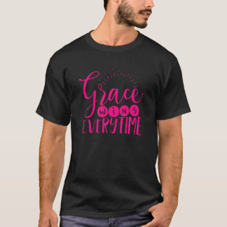 Grace vinner varje gång inspirerande kristen t shirt