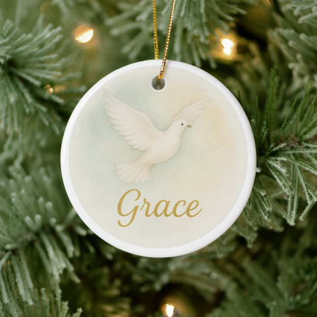 “Grace” Watercolor Christmas Ornament (Träd)