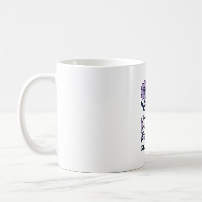 Grace Wins Blommig Kristallig Vintage Gravering T- Kaffemugg (Vänster)