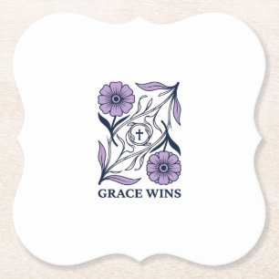 Grace Wins Blommig Kristallig Vintage Gravyr T-shi Underlägg Papper