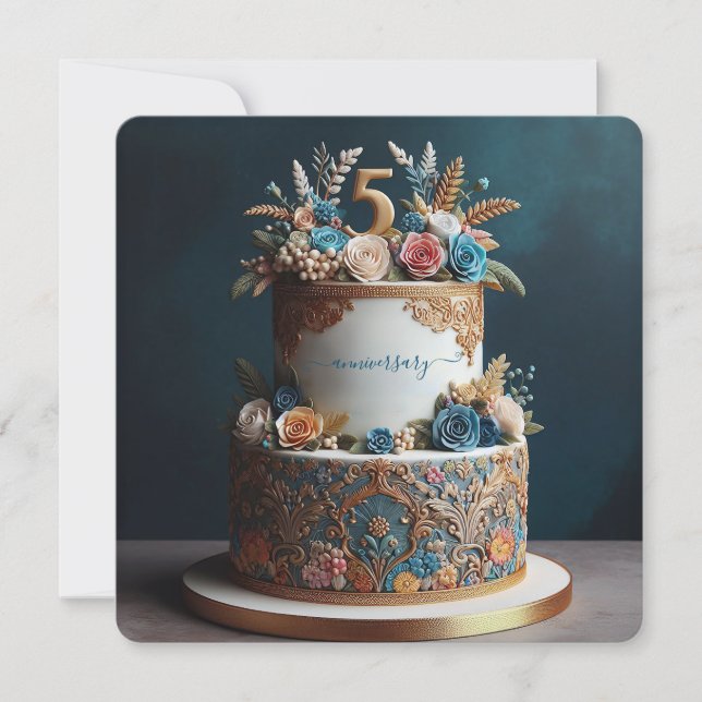 GRACEFUL 5th BRÖLLOP ANNIVERSARY CAKE (Framsida)