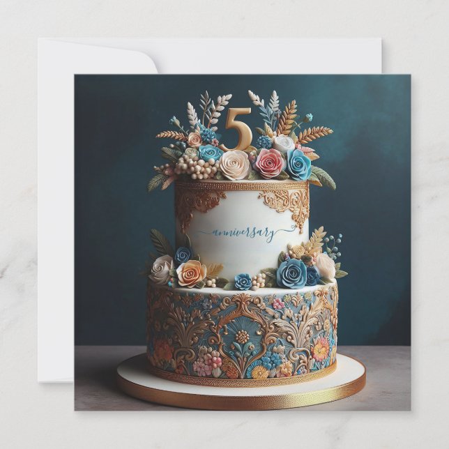 GRACEFUL 5th BRÖLLOP ANNIVERSARY CAKE (Framsida)