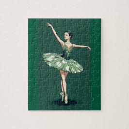 Graceful Ballerina Puzzle – Elegant Dancer on Gree Pussel