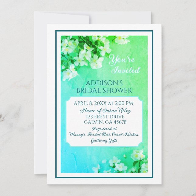 Graceful Beauty! Custom Bridal Shower Invitation Tack Kort (Framsida)
