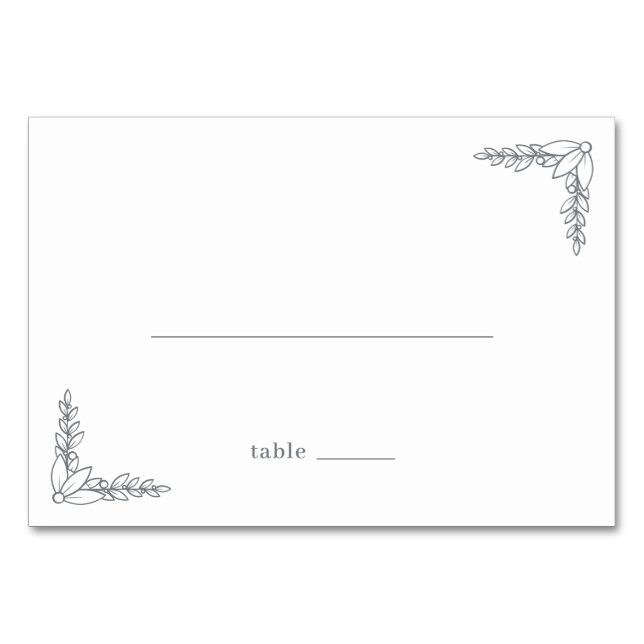 Graceful Black Line Art Florals Bordsnummer (Framsidan)