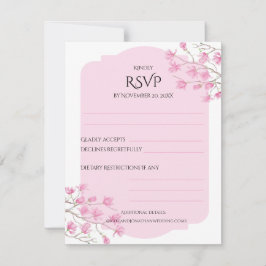 Graceful Elegant Pink Magnolia Garden OSA Kort