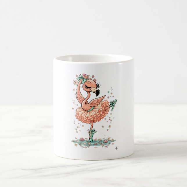 Graceful Flamingo Ballerina in Bloom Kaffemugg (Center)