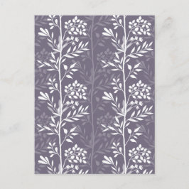 Graceful Floral Silhouette Lavender Purple Minimal Helg Vykort