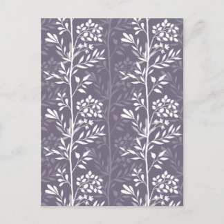 Graceful Floral Silhouette Lavender Purple Minimal Helg Vykort