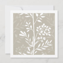 Graceful Floral Silhouette Neutral Beige Minimal