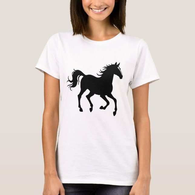 Graceful Horse Silhouette in Motion T Shirt (Framsida)